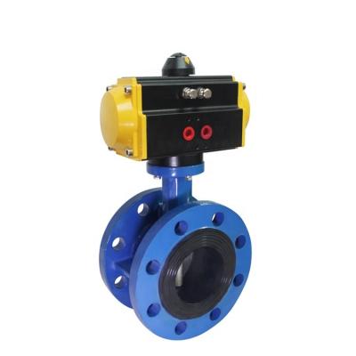 China General COVNA 1000mm Double Acting Air Control Operated Cast Iron Double Flange Type Butterfly Valve Pneumatic for sale