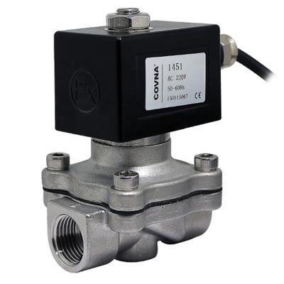 China COVNA DN15 Female Thread Stainless Steel Solenoid General Normally Closed Explosion Proof Ball Valve for sale