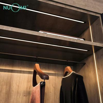 China Mid Century NUOMI Under Cabinet Lighting Built-in Ultra-Narrow Led Channel Light Corner Strip Profile Wardrobe Lights With Silicone Cover for sale