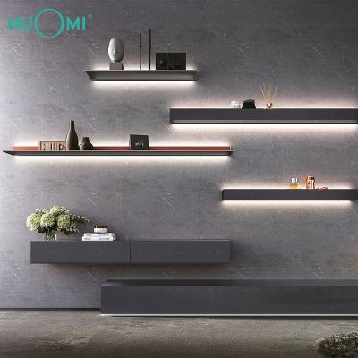 China High-end Customization 12W Smart Creative Adjustable Temperature Ultra-thin Storage Rack NUOMI Lighting System L Shape LED Shelf Light for sale