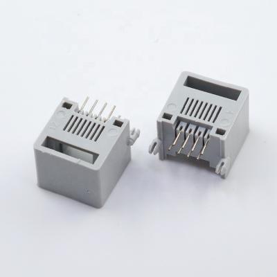 China Modular PCB 5521 8P8C RJ45 Jack Connector Side Entry Dip Type Without Shield With Ear 8 Positions 8 Pins for sale