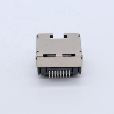 China THT solder low profile STP with solder pad single port smt 8p8c rj45 connector for sale