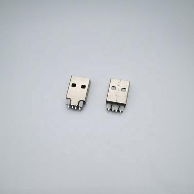 China PCB 4 Pin AM A Male SMT USB Connector PBT Socket White Iron Shell With Harpoon Feet for sale