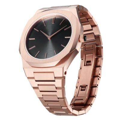 China Custom Water Resistant Your Logo Woman Watches 2021 Rose Gold Black Main Dial Luxury Fashion Quartz Watch OEM for sale