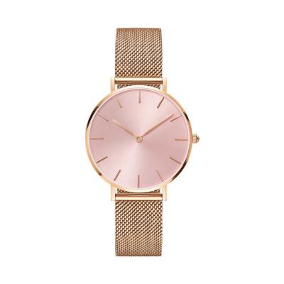 China Water Resistant Koshi Custom Branded Rose Gold Stainless Steel Simple Design Womens Mesh Watch for sale