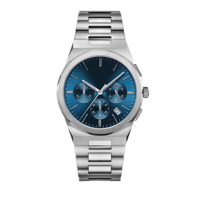 China Auto Date High Quality OEM Customize Private Label Stainless Steel Wristwatch Chronograph Luxury Business Men's Quartz Multifunction Watches for sale