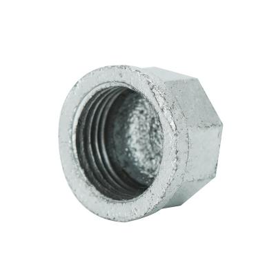 China Galvanized Threaded Malleable Iron Pipe Cap GI Pipe Tube Fittings Round Metal Pipe Fitting Connector Cap Small for sale