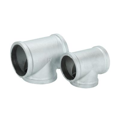 China Pipe Lines Plug Tee High Quality Barbed Equal Connectors Hold Galvanized Malleable Iron Pipe Fitting Tees for sale