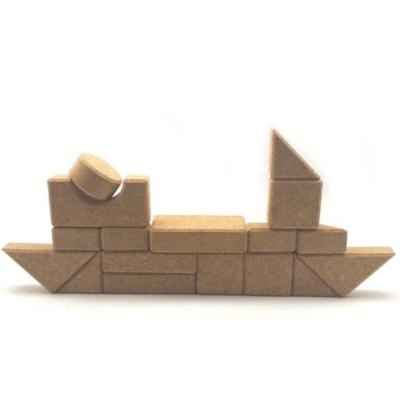 China Wooden Construction Toy Cheapest Price Supply Cork Building Blocks Toys For Children for sale