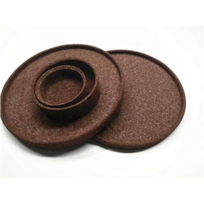 China Eco Friendly Black Cork Custom Logo Round Shape Cork Material Cork Tray for sale