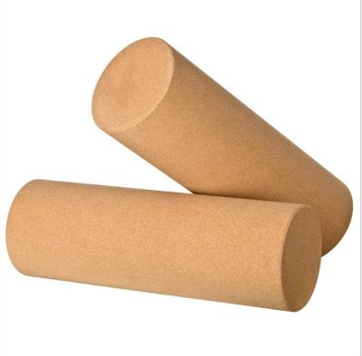 China Yoga Erercise 100% Cork Massage Roller With Tapered Natural Edges For Perfect Balance Yoga Fitness Smooth Rolling Tool for sale