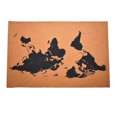 China High Quality Hot Sales Wood View Message Notice Cork Bulletin Board Decorative With World Map for sale