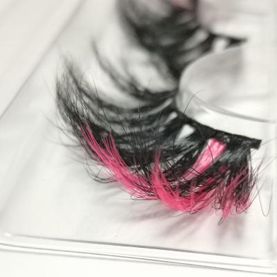 China 25-30 Real Mink Eyelashes 3d Mink Eyelashes 25mm Wholesale Mink Eyelashes 25mm Colored Color Strip Eyelashes Lash for sale