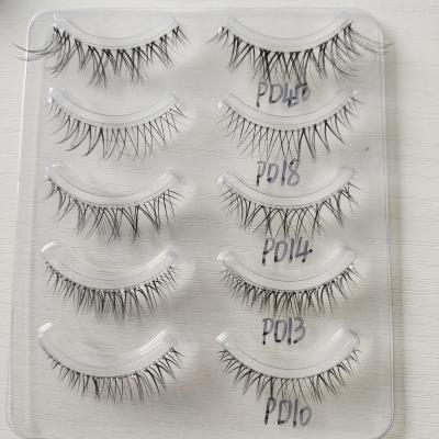 China 25-30 Times False Eyelashes Thick Reusable Natural False Eyelashes Handmade Natural Soft Invisible Strip Lashes Extension Long for sale