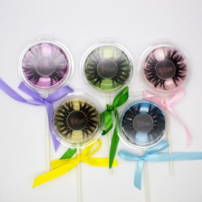 China Unique Eyelash Box Charming Beauty High Quality 3D Mink Eyelash Case Eyelash Packaging Lollipop for sale