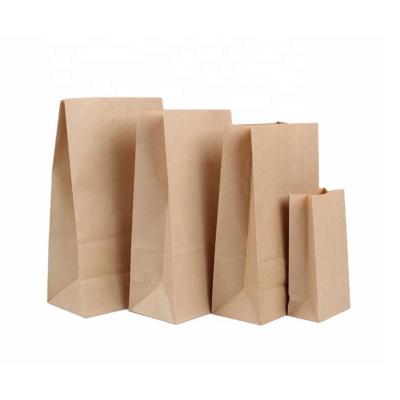 China Recyclable Recycled Food Grade Kraft Paper Bag With Your Own Logo for sale