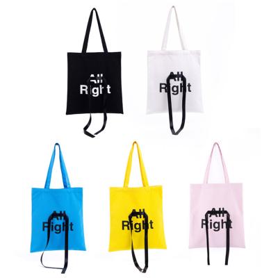 China Premium Quality Eco-Friendly Wholesale Custom Letter Print Personalized Unique Canvas Tote Bag for sale