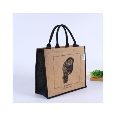 China Hot Sale Heavy Duty Natural Burlap Tote Bags Reusable Burlap Bag Eco Friendly Gift for sale