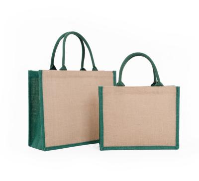 China 2022 Eco-Friendly New Top Quality Eco-Friendly Screen Printing Burlap Tote Bags With Jute Logo for sale