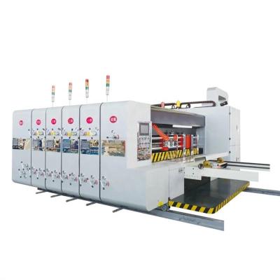 China Corrugated Cardboard Making Automatic 4colors Printing Slotting Stacker Die Cutting Machine for sale