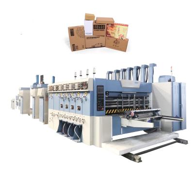 China Corrugated Cardboard Making Automatic Box Forming Machine Corrugated Cardboard Printing Slotting Folder Gluer Die Cutting Machine With Stacker for sale