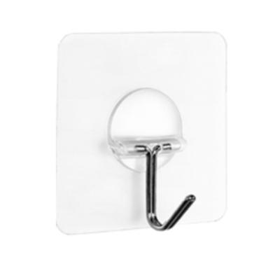 China Modern Wall Mounted Transparent Reusable Seamless Hooks Waterproof and Oilproof Bathroom Kitchen Heavy Duty Self Adhesive Hooks for sale