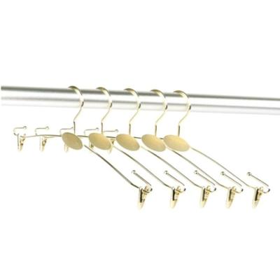 China Modern Gold Hanger Metal Hanger with Clothespins Clip for Bra Underwear Lingerie Panties Drying Hanger with Hook for sale