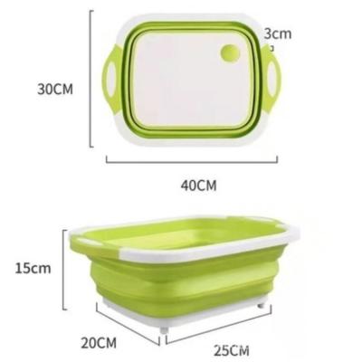 China Hot Selling Disposable 3 in 1 Multifunctional Plastic Folding Cutting Board Non-Slip Vegetable Folding Cutting Board Foldable Folding Tub for sale