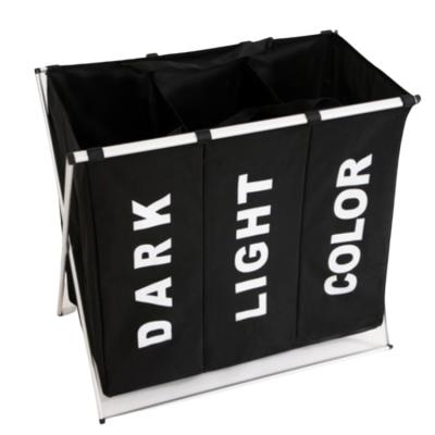 China Factory Custom Modern Large Size Waterproof Cloth Storage Bucket Black Foldable Laundry Hamper for sale