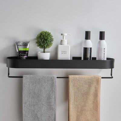 China Bathroom Storage Shelves Modern Wall Mounted Shower Organizer Aluminum Shower Shelf with Adhesive Storage Holder with Towel Rack for Toile for sale