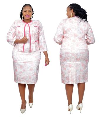 China Hot Sale Anti-Static Turkey Women Outfits Flora African Women Two Piece Set Maxi Dress Plus Size Women Church Suit for sale