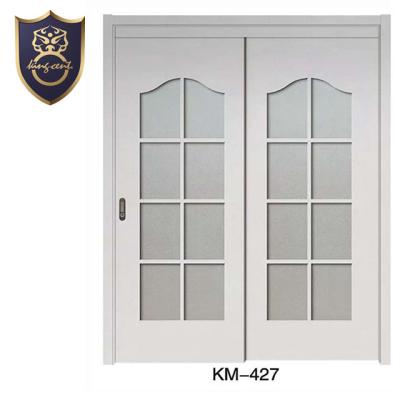 China Hot Selling Decoration KINGS DOOR Low-E Double Glazed Wooden PVC Materials Sliding Door Glass Doors Insulated Glass Bathroom for sale