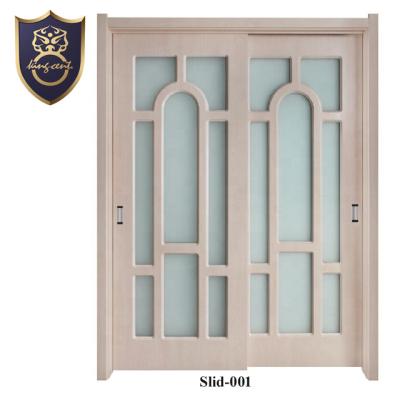 China Waterproof China Wood Grain Design Entrance Main Entrance Interior Sliding Doors for sale