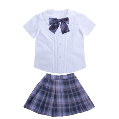 China School Fashion Purple Summer High Waist Pleated Primary School Junior High School Uniform Skirt Design for sale