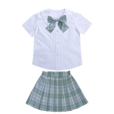 China School Fashion Green Summer High Waist Pleated Primary School Junior High School Uniform Skirt Design for sale