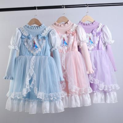 China Anti-wrinkle 4-12 years girls knit dress custom knit dress 2021 for sale