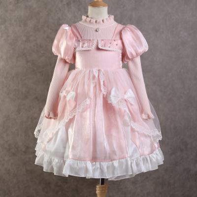 China Anti-wrinkle flat knitted patchwork knit ladies dresses children's knitted dress for sale