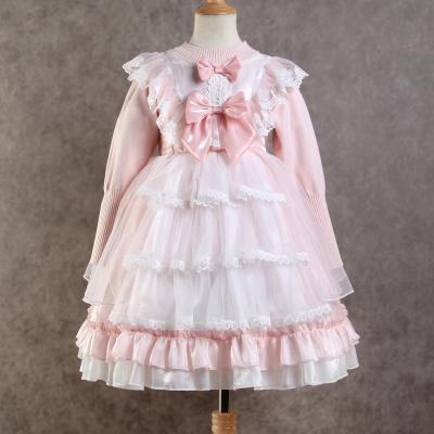 China Winter Long Sleeve Anti-Wrinkle Girl Knitted Dresses 4 To 12 Years Knit Dress for sale