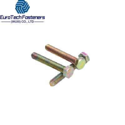 China M8 M12 M14 M16 M6x20 M10x25 M5 M12x30 Din 933 Hex Head Screw Iso 4017 Color Galvanized for sale