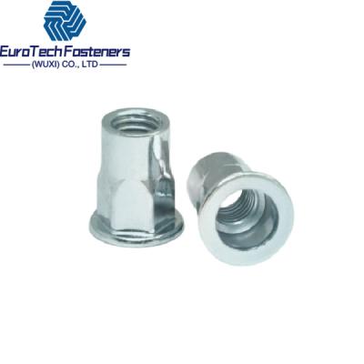 China M4 - M12 Steel Zinc Plated Flat Head Half Hex Body Insert Rivet Nuts Threaded for sale