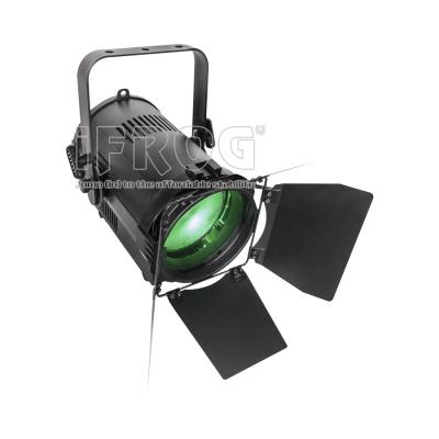 China Indoor Video 100Watt RGBW 4in1 Fresnel Studio Use LED Tungsten Spot Light Church Light with 25-65 Degree Motorized Zoom for sale