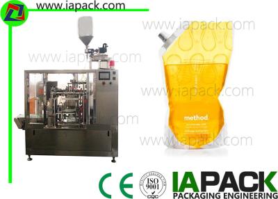 China Stand-up Bag Edible Oil Pouch Packing Machine Auto 6 Working Station Up to 50 Bags/Min for sale