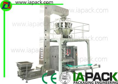 China Flat Bottom Bag Vertical Form Fill Seal Machine With 10 Head PLC Control for sale