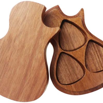 China Environmental Materials Wooden Collector 3 Pieces Guitar Pick Box Wooden Rack Pick Rack Guitar Pick Box for sale