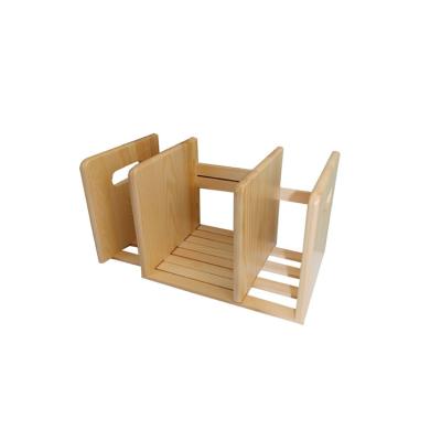 China Sustainable Modern Custom Design Bamboo Wood Book Racks Shelf For Kids for sale