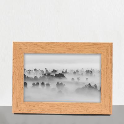 China Retro 5x7 Photo Wood Frame Natural Wood Photo Frame For Decorating Wall Or Desktop for sale