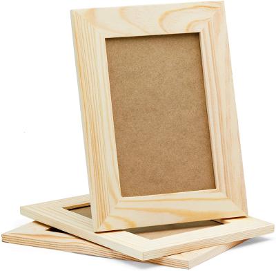 China Retro DIY Photo Frame, 4x6 Craft Frame Set, Unfinished Solid Pine Wood DIY Picture Frame for sale