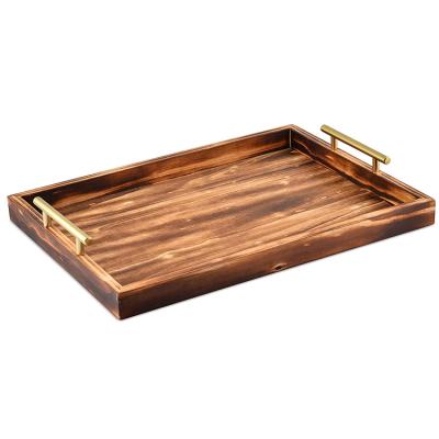 China Hot Selling Kitchen Handmade Cheap Custom Made Breakfast Wooden Serving Storage Tray for Food for sale