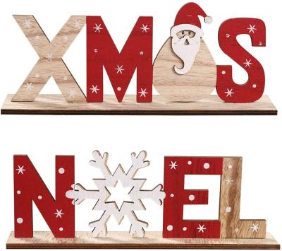 China Wholesale Custom Wood Table Decorations Wooden Letters Christmas China Letters Decoration Suitable for Office Home Decoration for sale