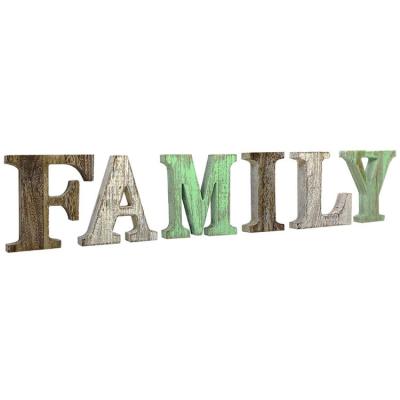 China Wholesale Rustic Wood Home Decor Wood Family Sign Family China Farmhouse Decor Letters for sale